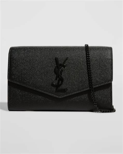 uptown ysl wallet on chain in grained leather|ysl large wallet on chain.